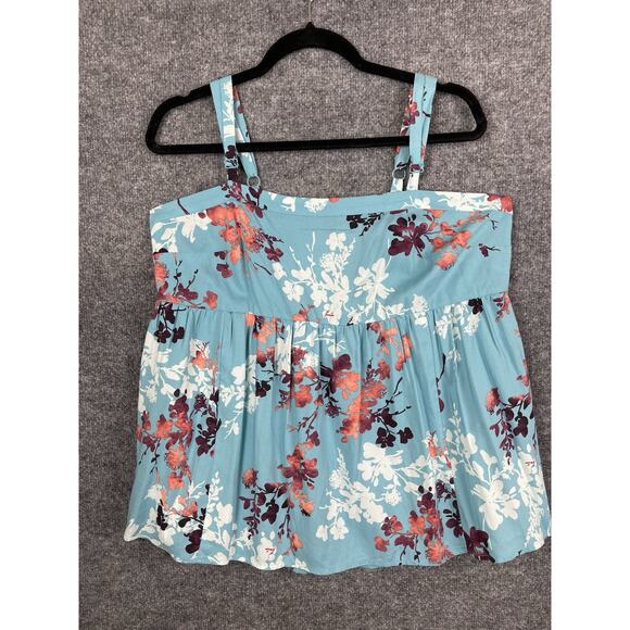 torrid Tops - Torrid Babydoll Belinda Floral Still Water Squar Neck Tank Top Size 00